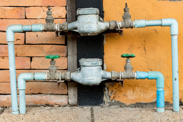 Pipe with meter and valve