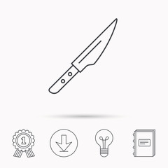 Kitchen knife icon. Chef tool sign.