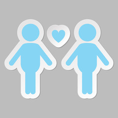 Gay couple in love icon