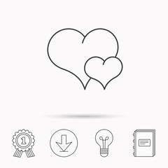 Love heart icon. Couple romantic sign.