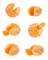 Fresh juicy tangerine fruit isolated over the white background