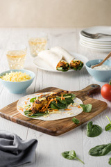 Tandoori chicken wrap with tzatziki