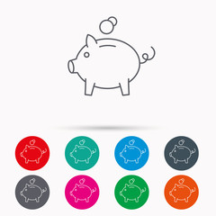 Piggy bank icon. Money economy sign.