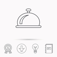 Reception bell icon. Hotel service sign.