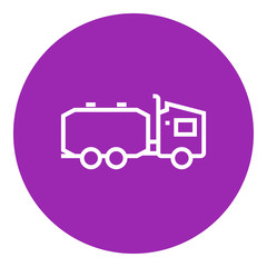 Truck liquid cargo line icon.