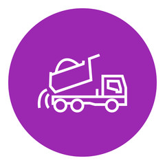 Dump truck line icon.