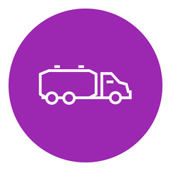 Truck liquid cargo line icon.