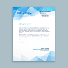 blue abstract shapes letterhead template