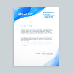 creative blue wave letterhead design
