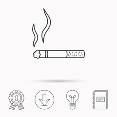 Smoking allowed icon. Yes smoke sign.