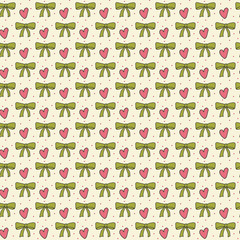 Seamless pattern with a bow