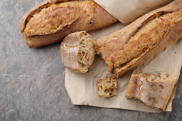 chucks of fresh breads on paper