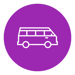 Minibus line icon.