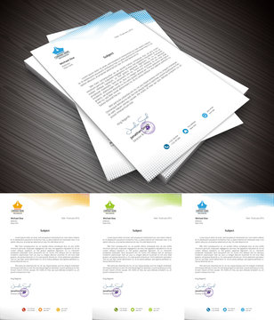 Letterhead.File contains text editable AI, EPS10,JPEG and free font link.