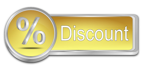 Discount button with percent symbol - 3D illustration