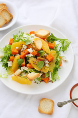 baked pumpkin salad on plate
