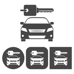 Rent a Car Transportation design - vector icons set