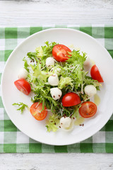 salad with tomatoes on white plate