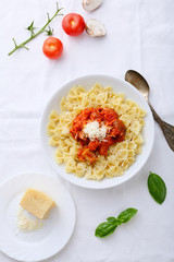 italian pasta in bowl