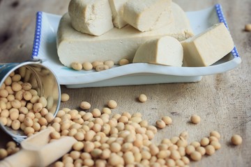 Fototapeta na wymiar Tofu with soybean