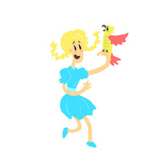 Young Girl With Parrot