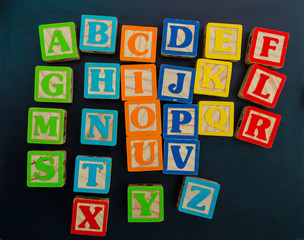Wooden alphabet blocks