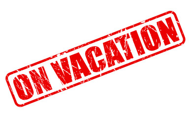 ON VACATION red stamp text