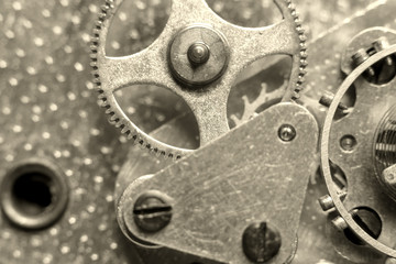 Clock Watch Mechanism With Gears