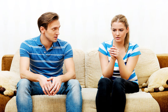 Young couple having conflict at home