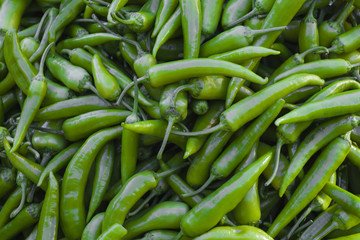 Green chilli at market