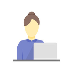 Business woman working icon