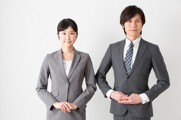 portrait of asian businessteam on white background