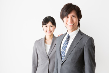 portrait of asian businessteam on white background