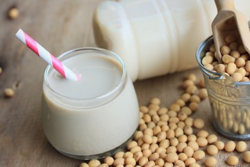 soy milk with soybean
