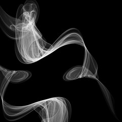 Abstract smoke isolated on black, vector illustration