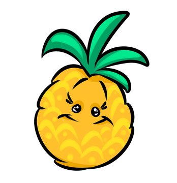 Pineapple fruit funny character illustration