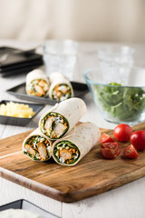 Tandoori chicken wrap with tzatziki