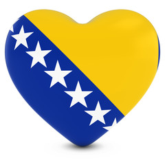Love Bosnia and Herzegovina Concept Image - Heart textured with Bosnian and Herzegovinian Flag