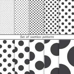 set of seamless patterns polka © ARTvektor