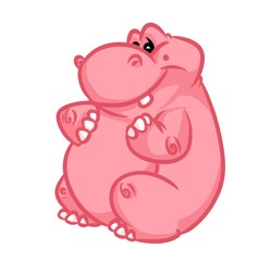 Hippo cartoon illustration animal character