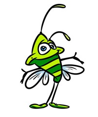 Insect green cartoon illustration image animal character