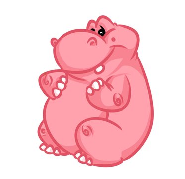 Hippo cartoon illustration animal character