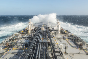 View from splashed window to the deck