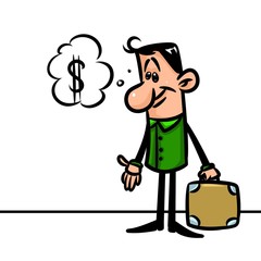 Businessman character minimalism cartoon illustration