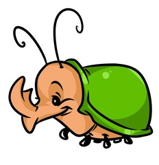 Beetle rhinoceros insect cartoon illustration
