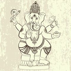 Fototapeta na wymiar Hindu Lord Ganesha.