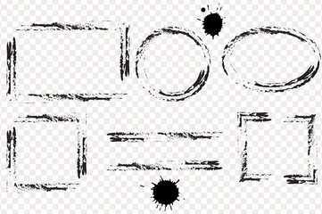 Hand drawn grunge frame with space for text. Ink smears