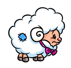 Little cute sheep cartoon illustration isolated image animal character
