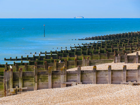 Eastbourne Beach At English Chanel, United Kingdom