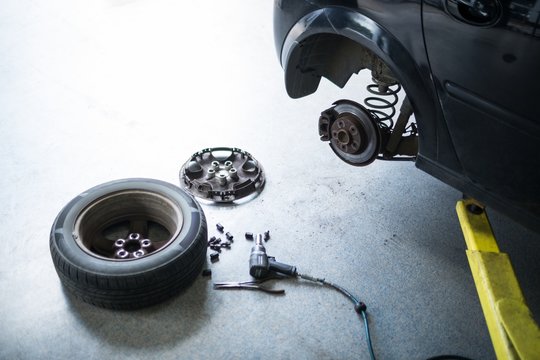 Car at repair garage